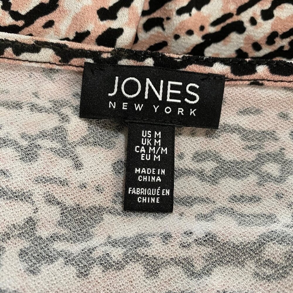 Jones New York Blouse Women's Size Medium Boho Chic Keyhole Feminine Abstract - Picture 5 of 9